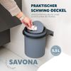 bremermann runder Kosmetikeimer SAVONA mit gummierter soft-touch Oberfläche inkl. Wandhalterung zum Kleben oder Bohren mit Schwingdeckel & EVA Pads gegen Kratzer, Abfalleimer für Gäste-WC und Badezimmer aus Kunststoff, 5,5 Liter Fassungsvermögen, grau Bild 5