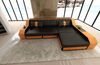 Couch Arezzo L Form in Leder - Echtleder - schwarz-orange - Rechts Bild 4