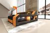 Couch Arezzo L Form in Leder - Echtleder - schwarz-orange - Rechts Bild 3