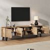 TV-Schrank, Lowboard mit 8 Ablagefächern, TV-Konsole für 70-Zoll-Fernseher, geeignet für Wohnzimmer, MDF, Holzfarbe, 180×40×55 cm Bild 2