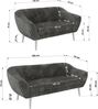 Skandinavisches Sofa Set PIRS 3-2, Komplettset, Wellenfederung, weiße Füße, Sitzgruppe, Polstermöbel Set - Grau Cord Bild 5