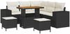 vidaXL Gartensofa-set mit Kissen 8 pcs Schwarz und Creme Poly-Rattan 3363955 Bild 2