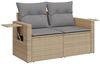 vidaXL 4-tlg. Garten-Sofagarnitur mit Kissen Beige Poly Rattan 3224435 Bild 5
