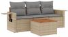 vidaXL 4-tlg. Garten-Sofagarnitur mit Kissen Beige Poly Rattan 3224435 Bild 2