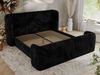 Polsterbett mit Lattenrost, Doppelbett für Schlafzimmer, Gepolstertes Kopfteil, Pocket matratze Härtegrad H3/H4 - EMORA CLASSIC DUO - 180 x 200 cm - Schwarz Stoff - VIRE - LUX Bild 3