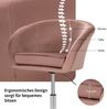 Höhenverstellbarer Akzentstuhl 360° Drehbarer Polsterstuhl bis 120kg Belastbar Samtstuhl Rosa Bild 5