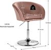 Höhenverstellbarer Akzentstuhl 360° Drehbarer Polsterstuhl bis 120kg Belastbar Samtstuhl Rosa Bild 2