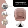 Höhenverstellbarer Akzentstuhl 360° Drehbarer Polsterstuhl bis 120kg Belastbar Samtstuhl Rosa Bild 3