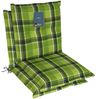 LILENO HOME Polsterauflage Niedriglehner, bequeme Sitzauflage für Gartenstühle, Stuhlkissen, (2 St, 2er Set), Gartenstuhl Auflage Karo Grün, Sitzpolster waschbar Bild 5
