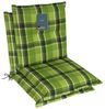 LILENO HOME Polsterauflage Niedriglehner, bequeme Sitzauflage für Gartenstühle, Stuhlkissen, (2 St, 2er Set), Gartenstuhl Auflage Karo Grün, Sitzpolster waschbar Bild 4
