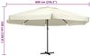 vidaXL Sonnenschirm mit Aluminium-Mast 600 cm Sandweiß 47370 Bild 5
