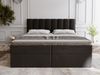 GRAINGOLD Mocca Doppelbett 180x200, Boxspringbett mit gepolstertes Kopfteil, zwei Bettkästen, Velour-Stoff, Schwarz Bild 4