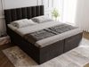 GRAINGOLD Mocca Doppelbett 180x200, Boxspringbett mit gepolstertes Kopfteil, zwei Bettkästen, Velour-Stoff, Schwarz Bild 3