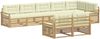 vidaXL Outdoor-Sofagarnitur 8 pcs Weiß und Creme 408 x 170,5 x 73 cm 3390685 Bild 2