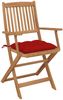 vidaXL Klappbare Gartenstühle 6 Stk. mit Kissen Massivholz Akazie 3074961 Bild 3