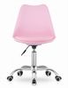 Home Collective Drehstuhl Bürostuhl für Kinderzimmer und Büro, Sitzhöhe verstellbar 47-58 cm (Bürostuhl mit Rollen, Schreibtischstuhl höhenverstellbar, Chromgestell, stabil), Ergonomischer Drehstuhl Schreibtisch, Chromfuß, Öko-Lederkissen Rosa Bild 2