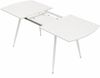 Esstisch Sabina ausziehbar 140-180 x 80 cm 6-10 Personen Küchentisch mit Metallgestell für Küche, Esszimmer Holz Optik Weiß Bild 2