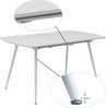Esstisch Sabina ausziehbar 140-180 x 80 cm 6-10 Personen Küchentisch mit Metallgestell für Küche, Esszimmer Holz Optik Weiß Bild 4
