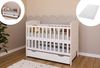 Kids Collective Babybett Kinderbett 70x140 cm mit Matratze umbaubares Gitterbett, höhenverstellbar mit Schublade, baby bed weiss Made in Europe 140x70 Bild 2
