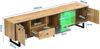 TV-Schrank 190x40x50 cm, 3 Türen , 3 Fächer , 1 Schublade , LED-beleuchtet , Holz/Anthrazit mit Metallbeinen Bild 4