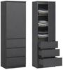 Home Collective Kleiderschrank Garderobenschrank Mehrzweckschrank Schrank platzsparend & vielseitig (50x40x180,5 cm (BxTxH), ideal für Schlafzimmer Flur & Arbeitszimmer) mit 1 Tür 3 Einlegeböden & 3 Schubladen in anthrazit Bild 5