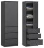 Home Collective Kleiderschrank Garderobenschrank Mehrzweckschrank Schrank platzsparend & vielseitig (50x40x180,5 cm (BxTxH), ideal für Schlafzimmer Flur & Arbeitszimmer) mit 1 Tür 3 Einlegeböden & 3 Schubladen in anthrazit Bild 4