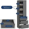 Home Collective Kleiderschrank Garderobenschrank Mehrzweckschrank Schrank platzsparend & vielseitig (50x40x180,5 cm (BxTxH), ideal für Schlafzimmer Flur & Arbeitszimmer) mit 1 Tür 3 Einlegeböden & 3 Schubladen in anthrazit Bild 2
