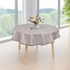 laro Tischdecke 140cm runde Wachstuchtischdecke Saum-Eingefasst Leinenoptik Bild 4