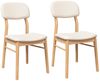 vidaXL Esszimmerstühle mit Kissen 2 Stk. Natur Massivholz Gummibaum 4102525 Bild 2