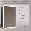 WDWRITTI Badezimmerspiegelschrank mit LED Beleuchtung Spiegelschrank Schwarz (80x60, 50x70, 40x60cm, Alu-Schranktür, Doppelseitiger Spiegel, 2Touch, Anti-fog, 3Lichtmodi, Dimmbar, Memory) mit Netzadapter, Verstellbare Glasboden Bild 2