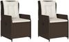 vidaXL Gartensessel 2 Stk. Verstellbar Braun Poly Rattan 368653 Bild 2