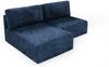 Ecksofa mit Schlaffunktion NATALIA XS in Stoff Tilia Dunkelblau Ottomane Links Bild 2