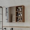 Roomart LOTUS-I-75 Badmöbel - nur Spiegelschrank - H 60 x B 16 x T 75 cm • Weiß-Eiche Bild 4