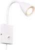 Flexible LED Leselampe, Wandleuchte mit Schalter & Stecker, Weiß Höhe 23,5cm Bild 2