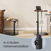 VASAGLE Sofatisch höhenverstellbar, C-Form Beistelltisch, Couchtisch für Wohnzimmer, 30 x 40 x 69 cm, walnussfarben-schwarz Bild 4