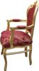 Casa Padrino Barock Esszimmer Stuhl Bordeaux Muster / Gold mit Armlehnen - Limited Edition Bild 3