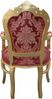 Casa Padrino Barock Esszimmer Stuhl Bordeaux Muster / Gold mit Armlehnen - Limited Edition Bild 2