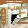 COSTWAY Wäscheschrank mit Wäschekorb & Schublade, Bad, Holz, 40x37x82cm, Weiß Bild 2