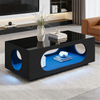 Couchtisch 100 x 50 x 35 cm mit LED-Beleuchtung, Kabelmanagement, MDF in Schwarz Bild 3