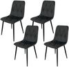 HTI-Living Esszimmerstuhl Stuhl Mesa Eco 4er-Set Velvet Grau (Set, 4 St), Esszimmerstuhl Samt Bild 2