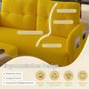 4-Sitzer Sofa m. Hocker+Stauraum, Samt, Getränkehalter, Seitentaschen, Gelb Bild 5