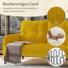 4-Sitzer Sofa m. Hocker+Stauraum, Samt, Getränkehalter, Seitentaschen, Gelb Bild 2