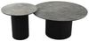 Couchtisch >2302< (2er Set) Ø 80 cm / Ø 50 cm, schmarz mit Keramik grau, Höhe 40 / 45cm Bild 2