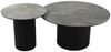 Couchtisch >2302< (2er Set) Ø 80 cm / Ø 50 cm, schmarz mit Keramik grau, Höhe 40 / 45cm Bild 3