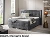 MEBLINI Boxspringbett Elektrisch TARENTE 160x200 cm mit Bettkasten und LED – H3/Dunkelgrau Samt Polsterbett - Doppelbett mit Toppers & Taschenfederkern-Matratzen Bild 2