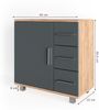Vicco 'Ilias' Waschbeckenunterschrank, Spanplatte, 60,8 x 60 x 33 cm, Anthrazit / Eiche Bild 3