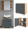 Vicco 'Ilias' Waschbeckenunterschrank, Spanplatte, 60,8 x 60 x 33 cm, Anthrazit / Eiche Bild 2