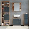 Vicco 'Ilias' Waschbeckenunterschrank, Spanplatte, 60,8 x 60 x 33 cm, Anthrazit / Eiche Bild 4