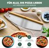 Pizzaschneider, Wiegemesser mit Holzgriff, Pizzamesser Bild 2
