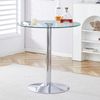 Bartisch 89 x 89 x H 92 cm, Glas & Metall in Silber/Transparent, modern-minimalistisches Design Bild 3